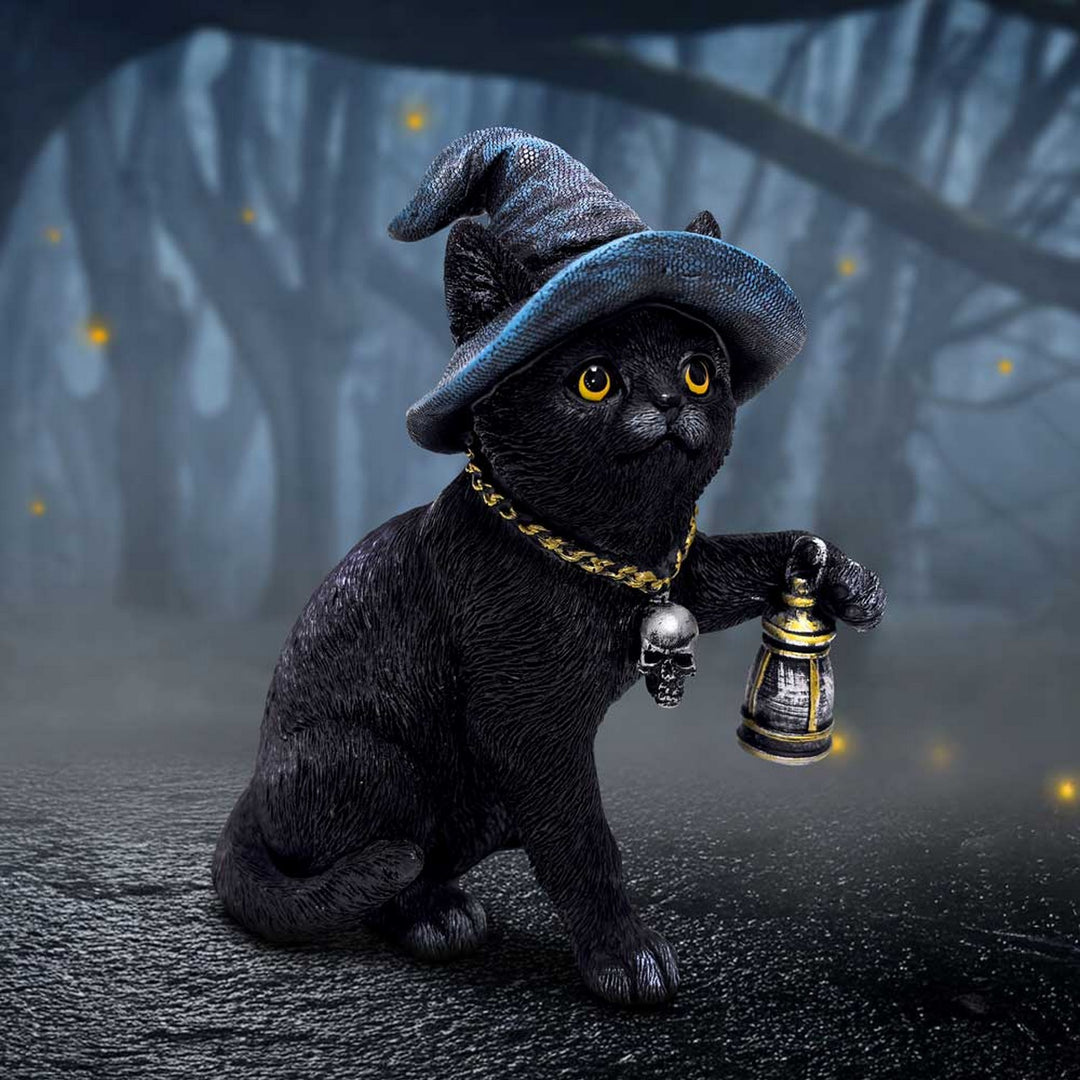 Witch Cat Lantern Figurine U7227C25