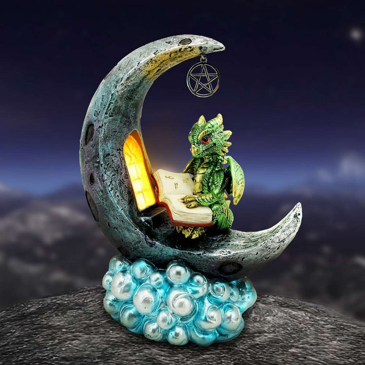 Moonbound Scholar LED Dragon Figurine 21.2cm U7275C25