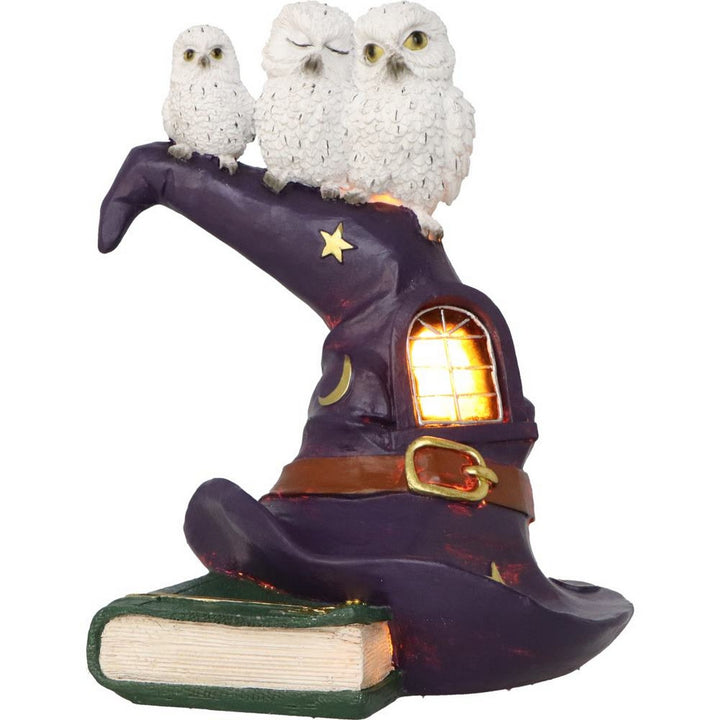 Owl Witch LED Hat Sculpture 18.3cm U7286C25