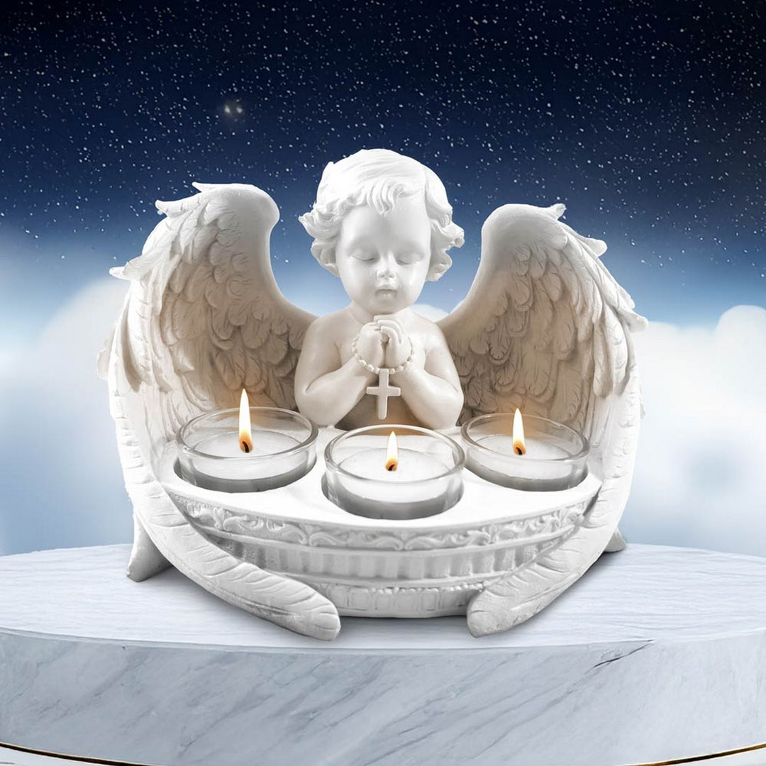 Prayers to Heaven Cherub Tea Light Holder 14.5cm U7287C25