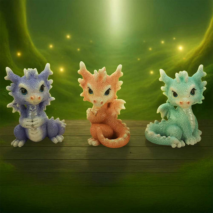 Coralscale Hatchling Dragon Figurines Set of 3 9cm U7412A26
