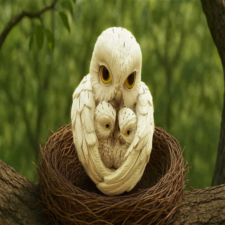 Feathered Nest Owl Figurne 10cm U7418A26