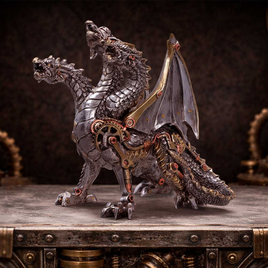 Three Headed Steampunk Dragon 23cm U7557B26
