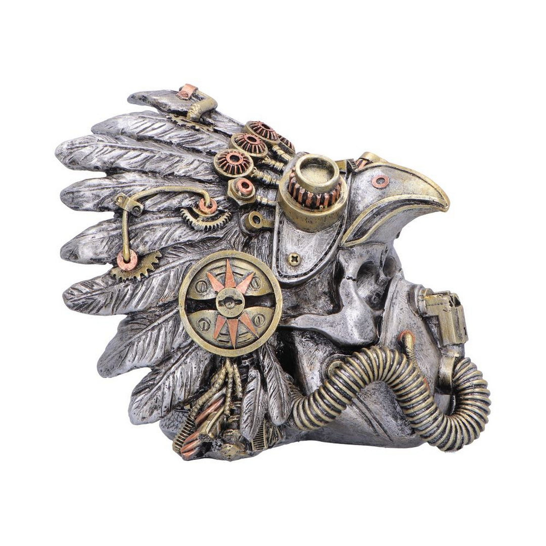 Steampunk Feather Skull 15.7cm U7560B26