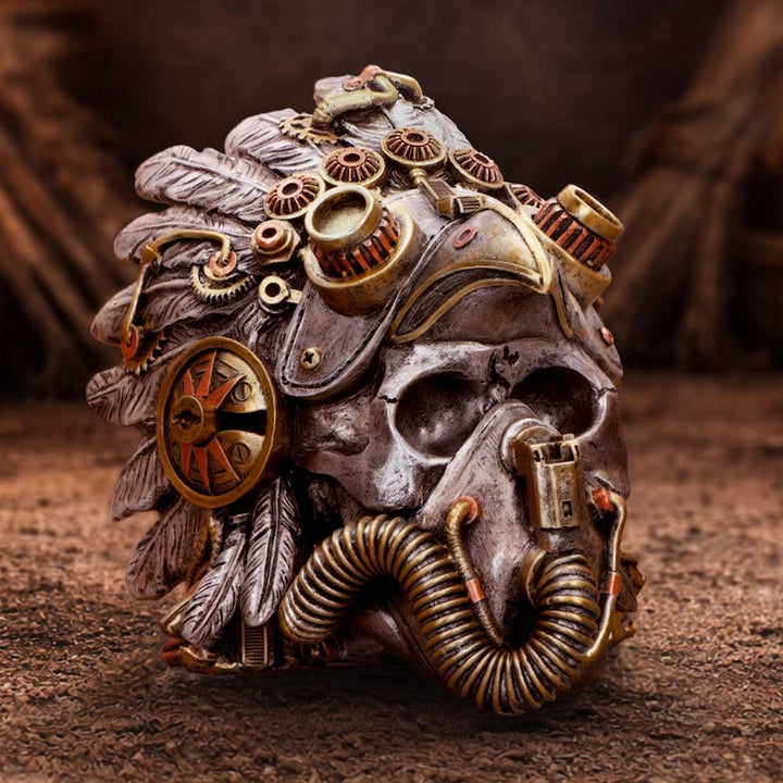 Steampunk Feather Skull 15.7cm U7560B26
