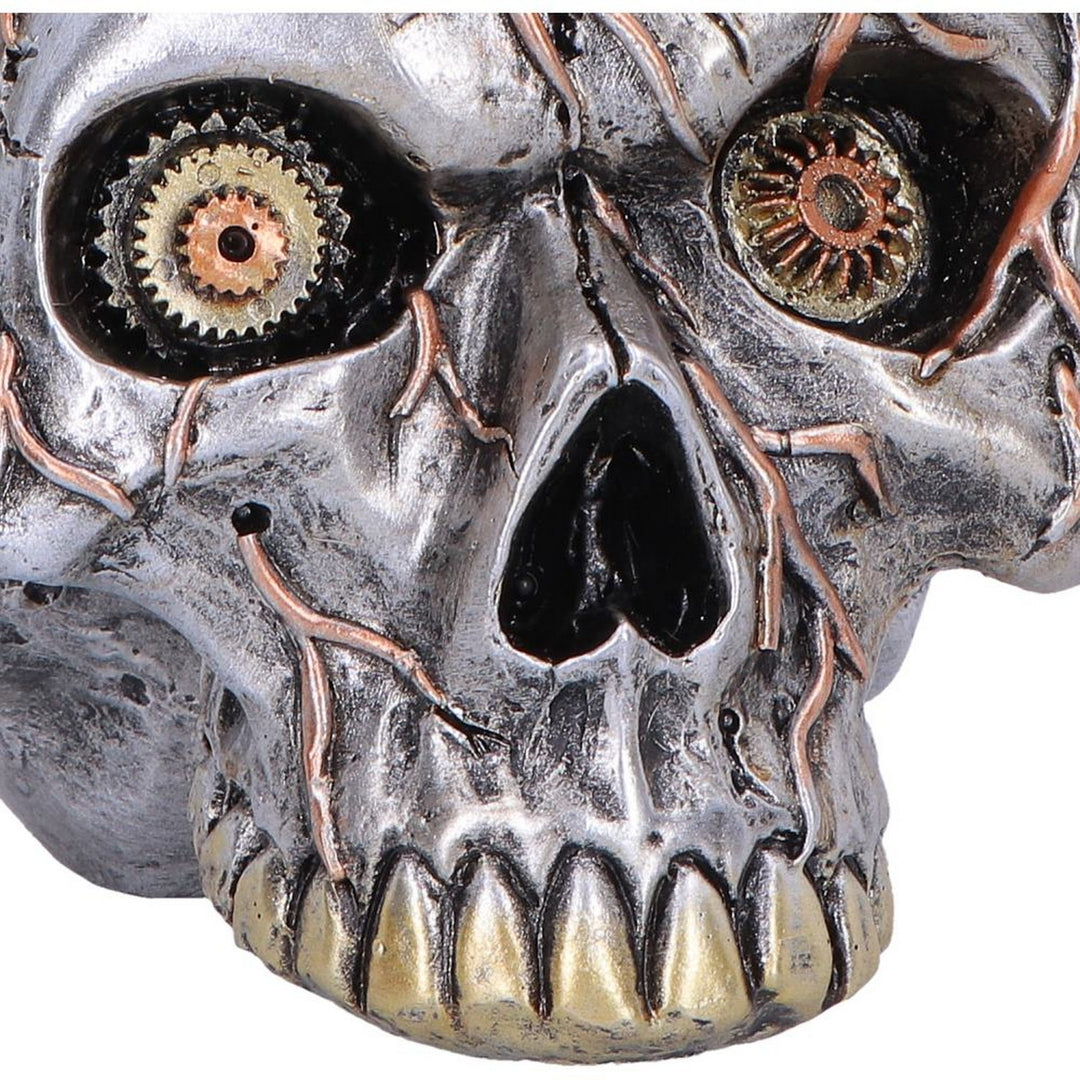 Cardiac Cranium Steampunk Silver Skull 17.5cm U7561B26