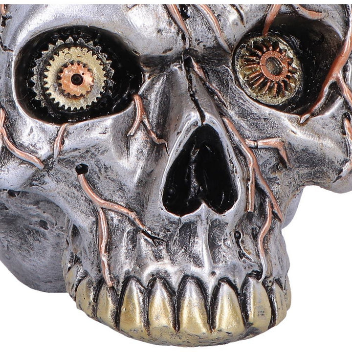 Cardiac Cranium Steampunk Silver Skull 17.5cm U7561B26