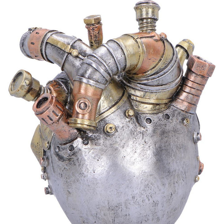 Cardiac Cranium Steampunk Silver Skull 17.5cm U7561B26