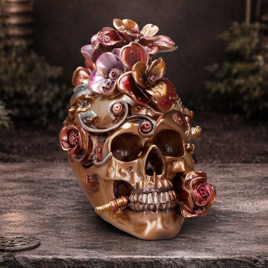 Clockwork Bloom Steampunk Skull 16cm U7562B26