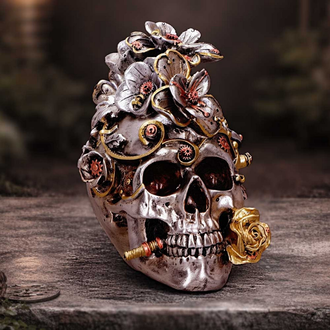 Clockwork Bloom Steampunk Skull 16cm U7563B26