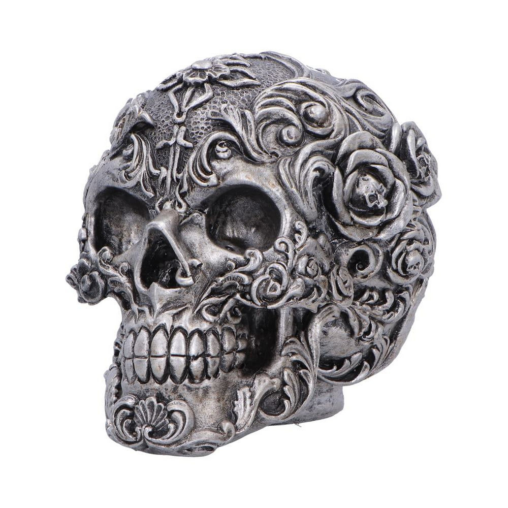 Gilded Memento Gothic Skull Figurine 12.2cm U7564B26