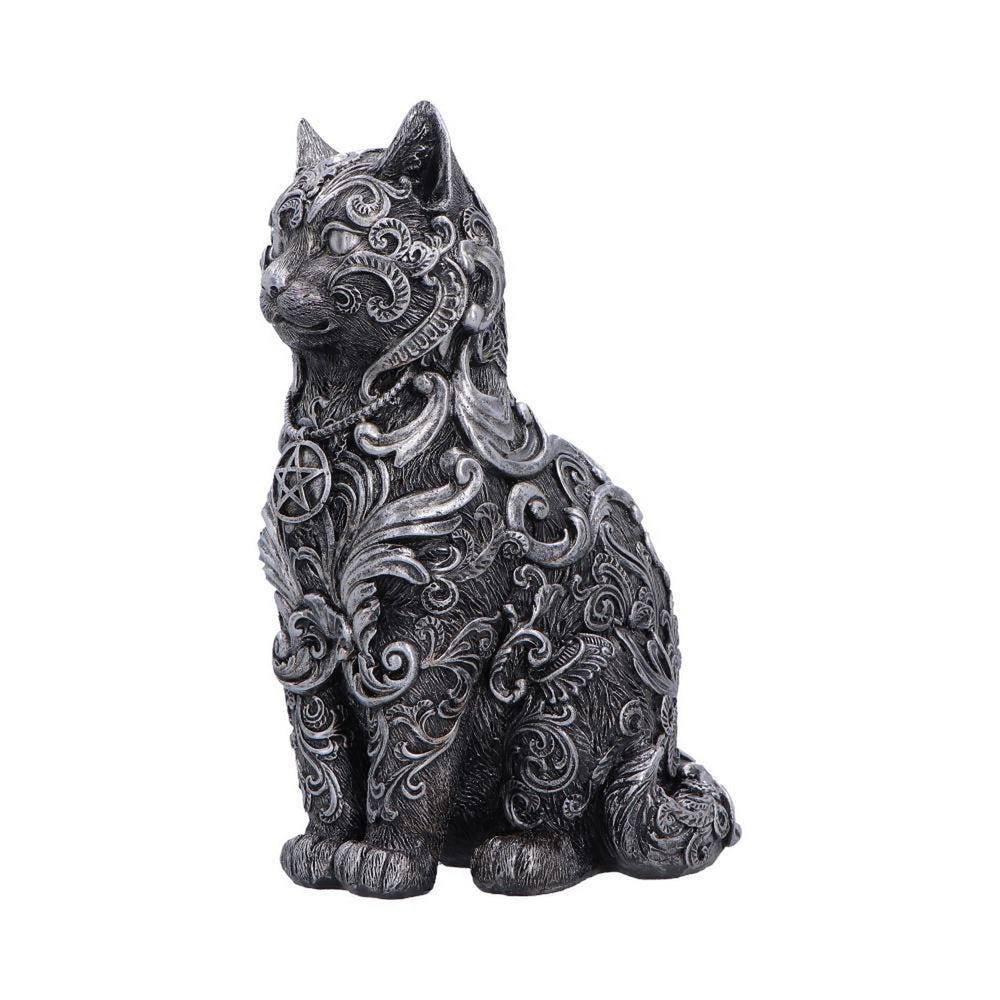 Hexbound Familiar Silver Cat Figurine 23cm U7570B26