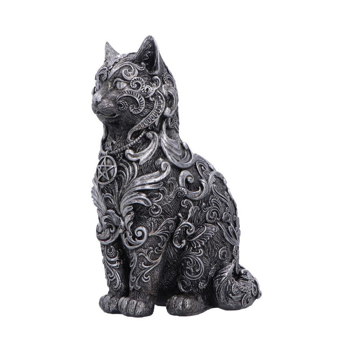 Hexbound Familiar Silver Cat Figurine 23cm U7570B26