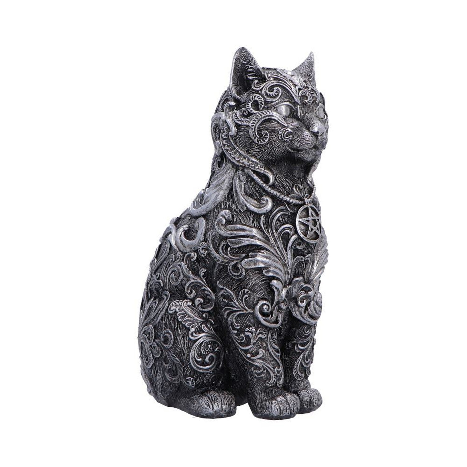 Hexbound Familiar Silver Cat Figurine 23cm U7570B26