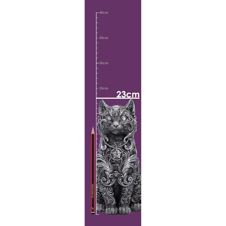 Hexbound Familiar Silver Cat Figurine 23cm U7570B26
