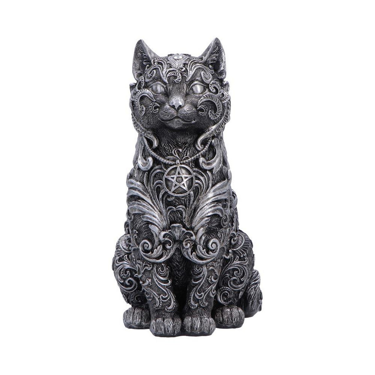 Hexbound Familiar Silver Cat Figurine 23cm U7570B26