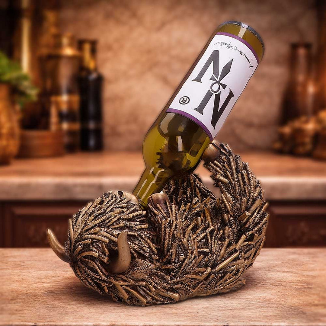 Gold Highland Cow Wine Holder 17.8cm U7571B26
