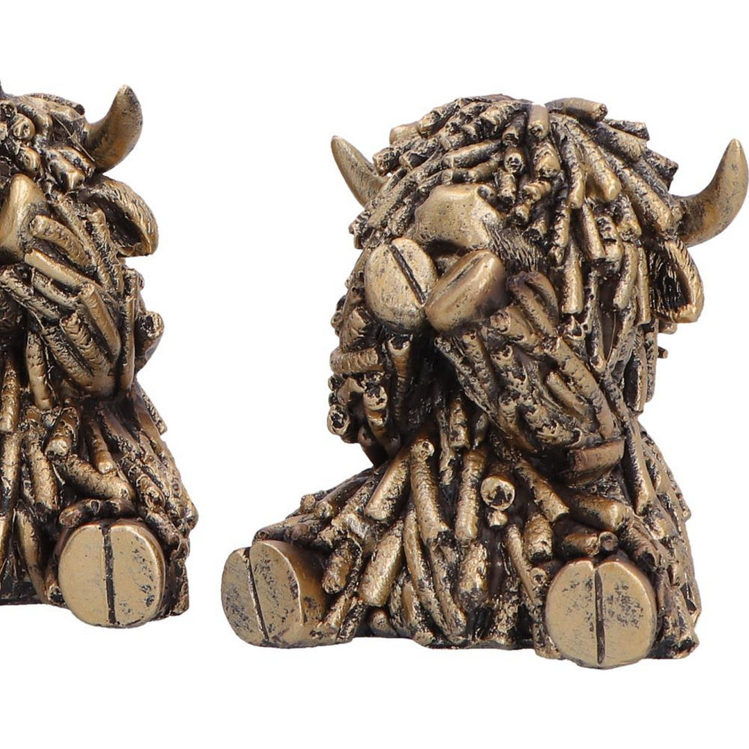 Three Wise Gold Highland Cows 7.5cm U7572B26