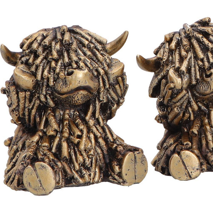 Three Wise Gold Highland Cows 7.5cm U7572B26