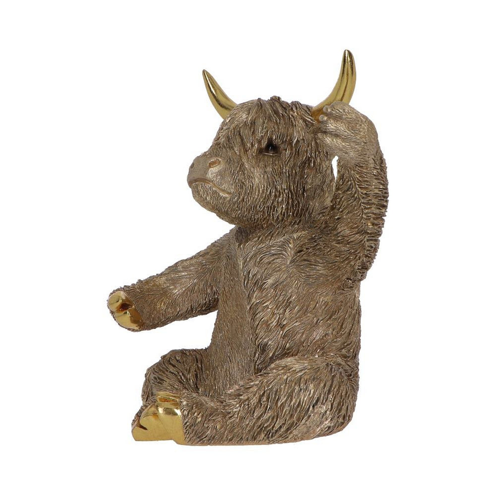 Gold Highland Cow Wine Bottle Holder 26.8cm U7573B26