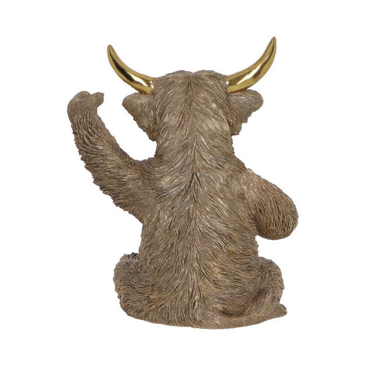 Gold Highland Cow Wine Bottle Holder 26.8cm U7573B26