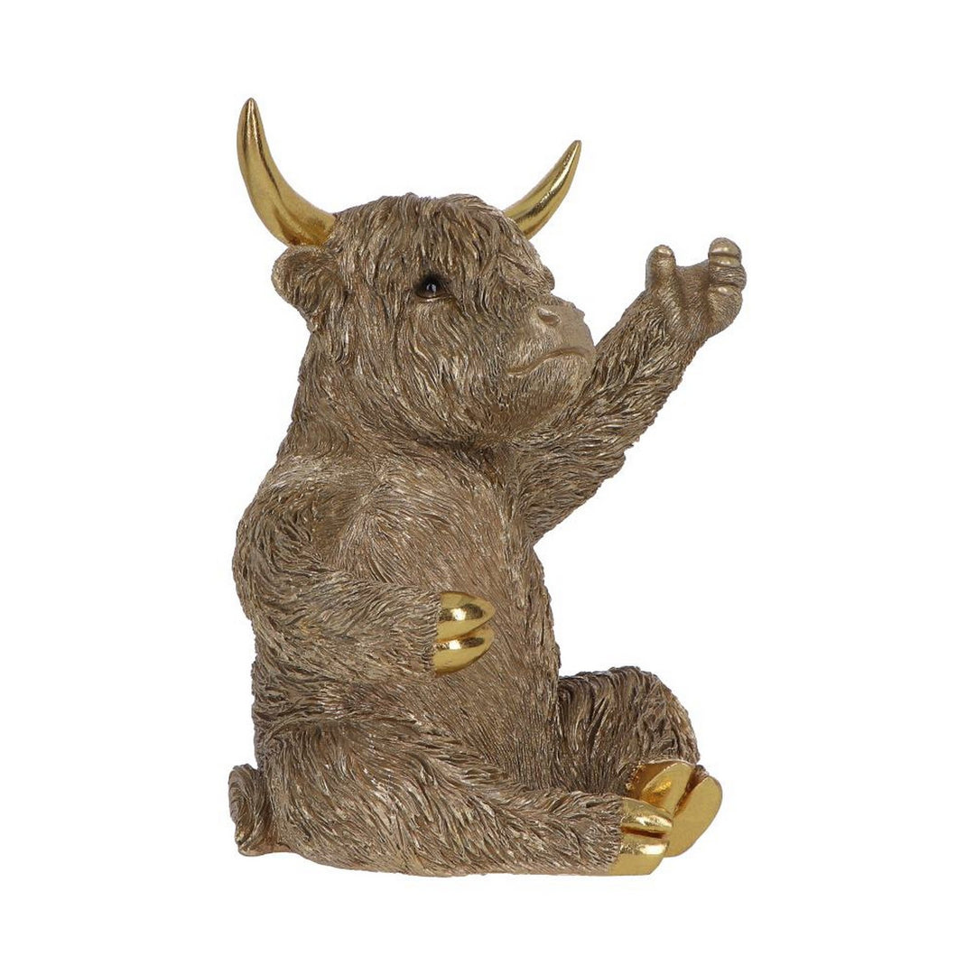 Gold Highland Cow Wine Bottle Holder 26.8cm U7573B26