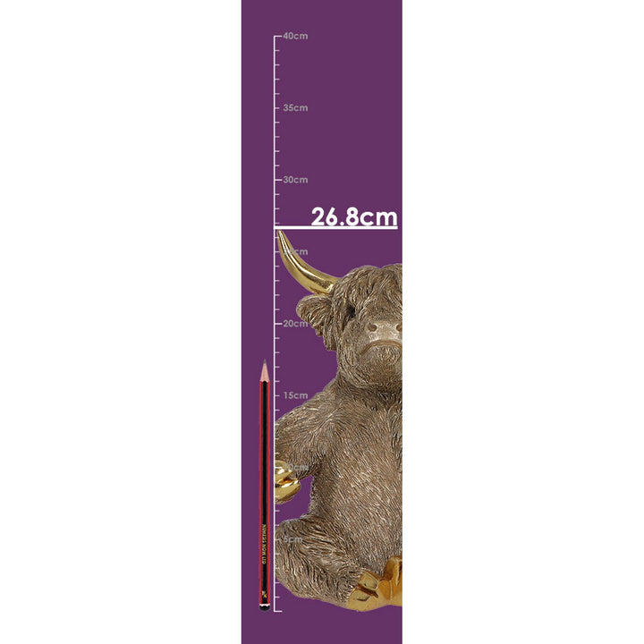 Gold Highland Cow Wine Bottle Holder 26.8cm U7573B26