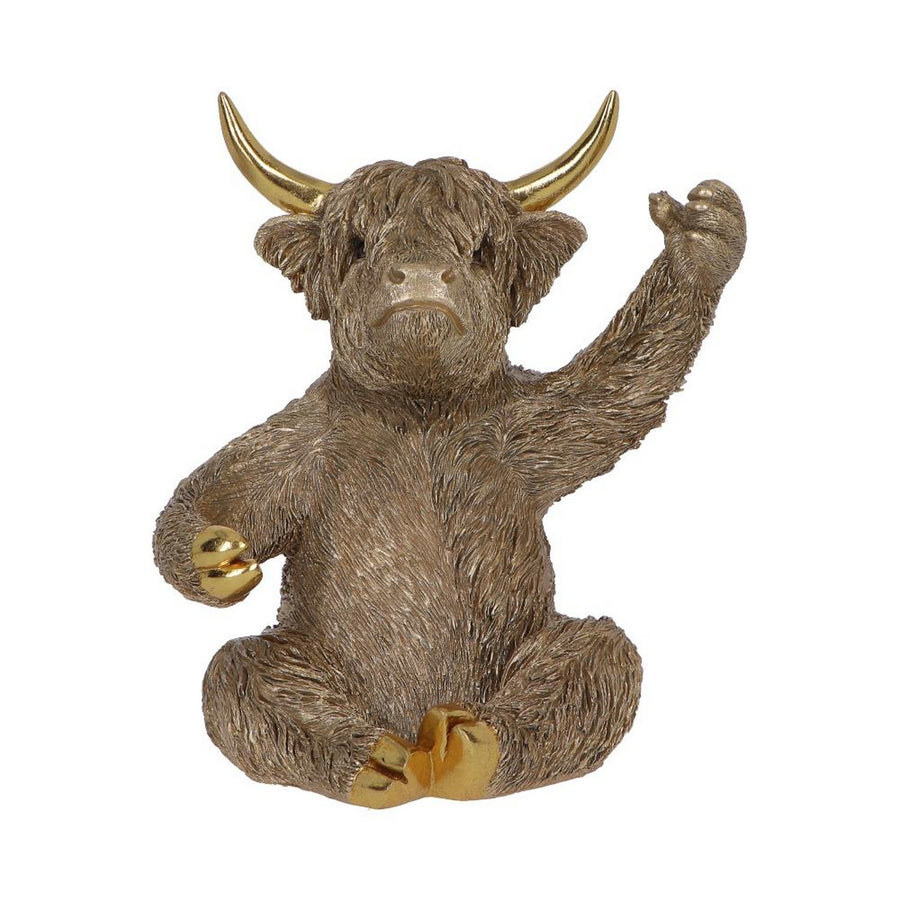 Gold Highland Cow Wine Bottle Holder 26.8cm U7573B26