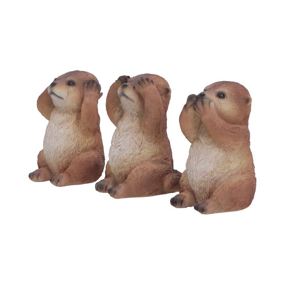 Set of Three Wise Otter figurines 8cm U7578B26