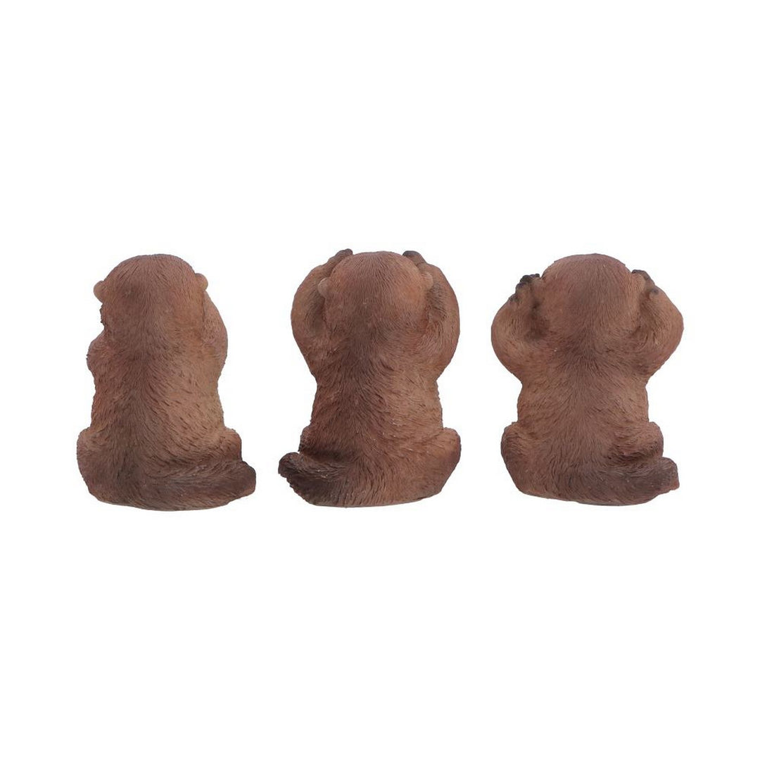 Set of Three Wise Otter figurines 8cm U7578B26