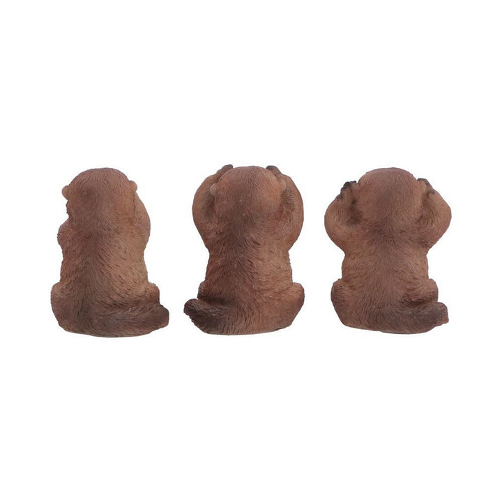 Set of Three Wise Otter figurines 8cm U7578B26