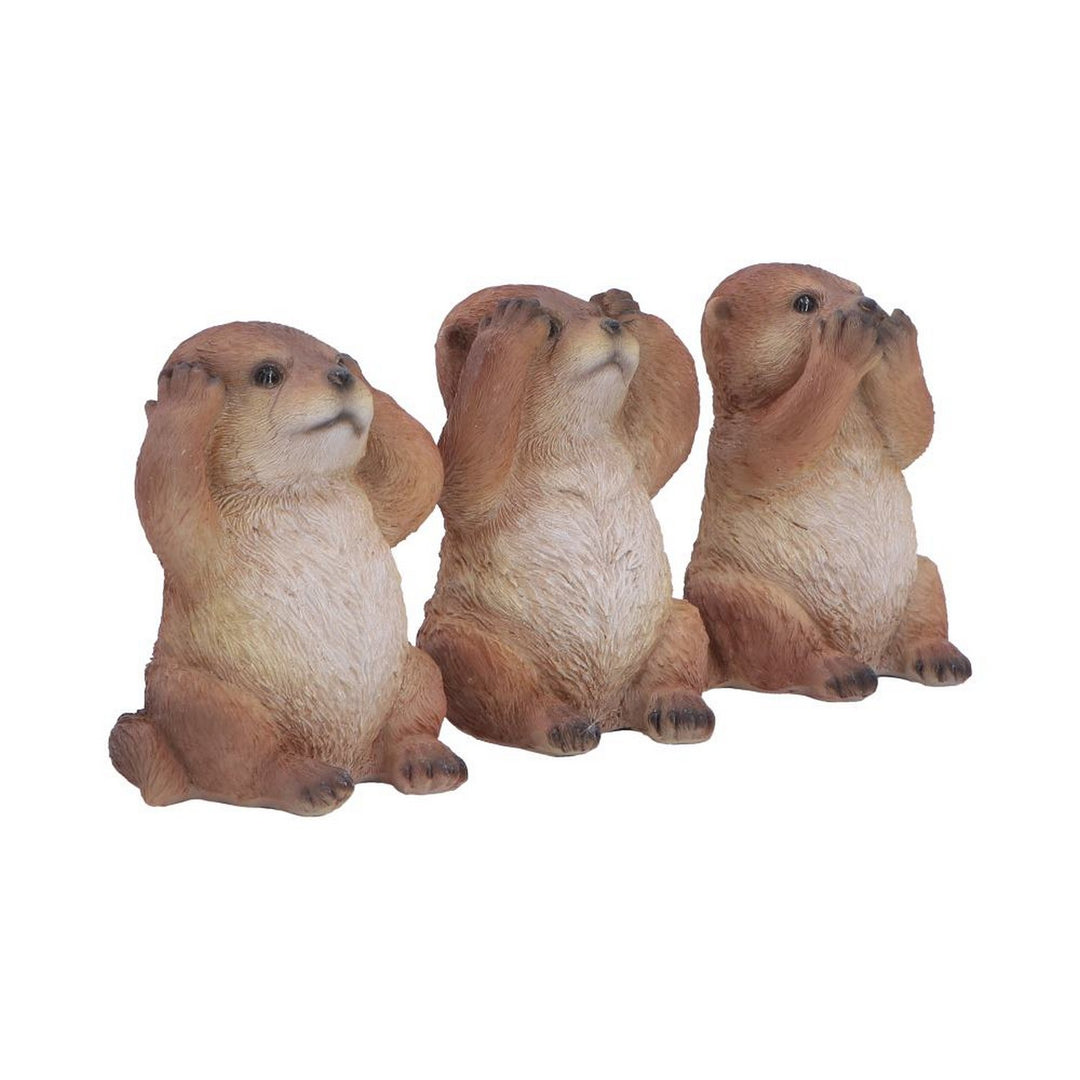 Set of Three Wise Otter figurines 8cm U7578B26