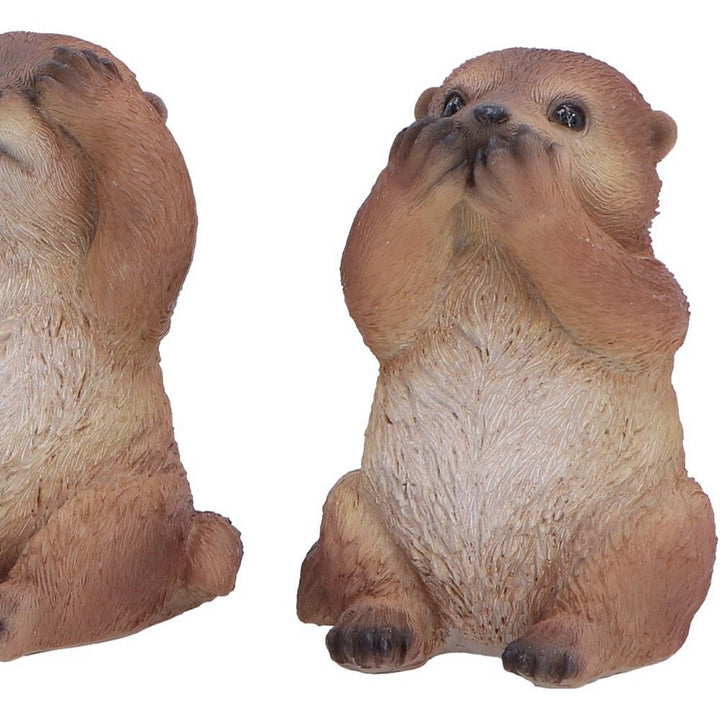 Set of Three Wise Otter figurines 8cm U7578B26