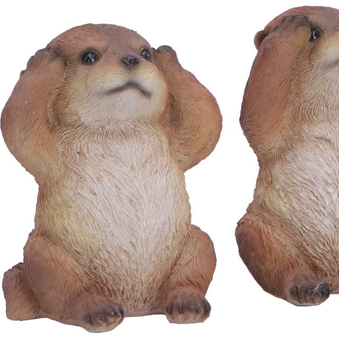 Set of Three Wise Otter figurines 8cm U7578B26