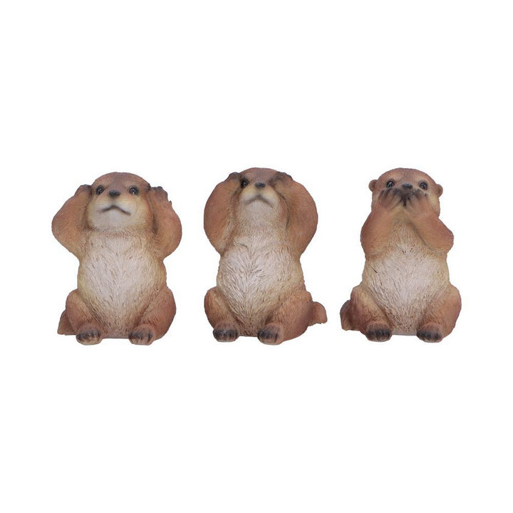 Set of Three Wise Otter figurines 8cm U7578B26