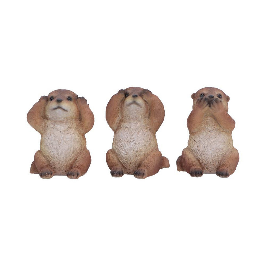 Set of Three Wise Otter figurines 8cm U7578B26