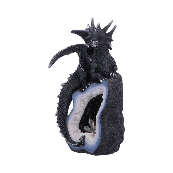 Black Dragon on Geode Figurine 20.8cm U7580B26