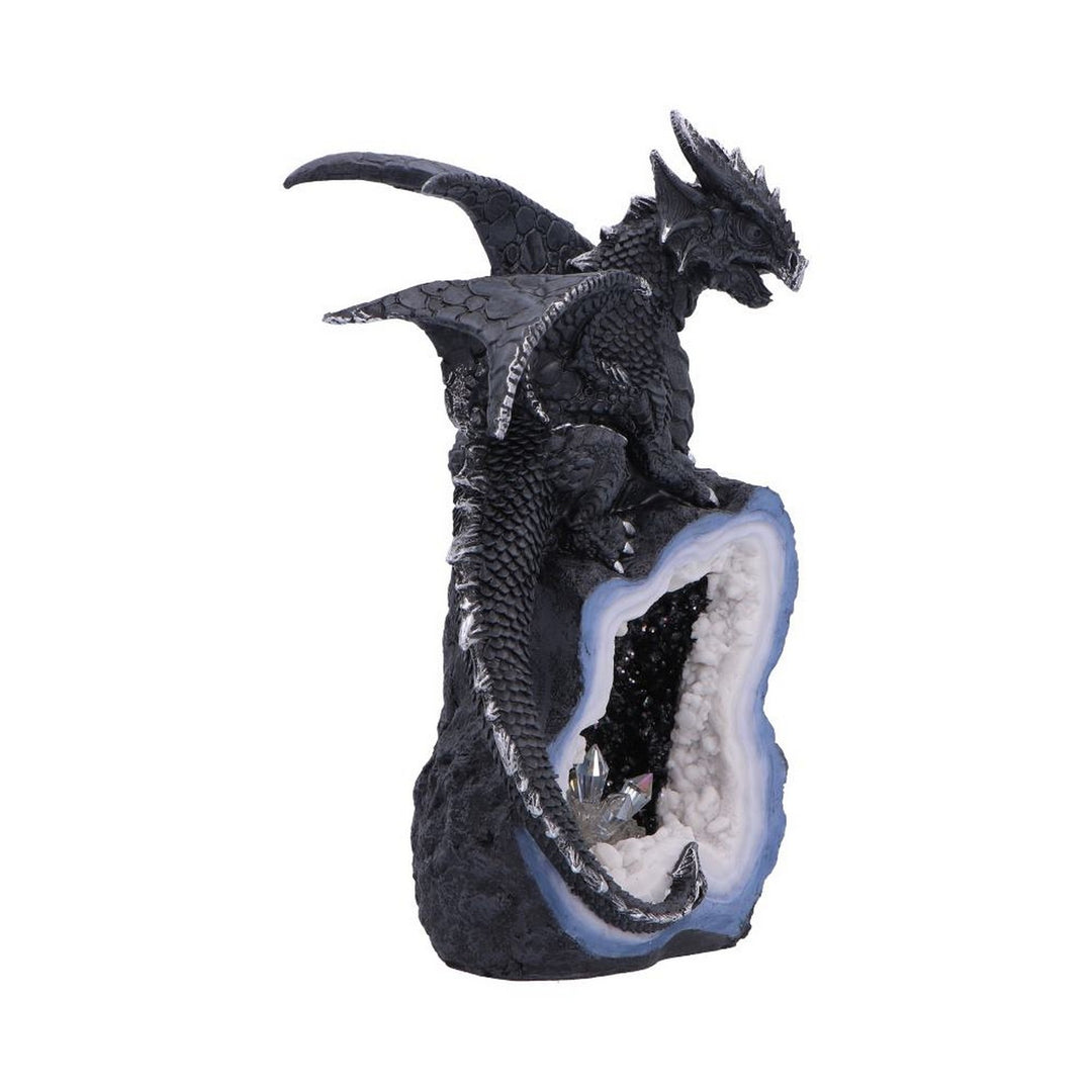 Black Dragon on Geode Figurine 20.8cm U7580B26