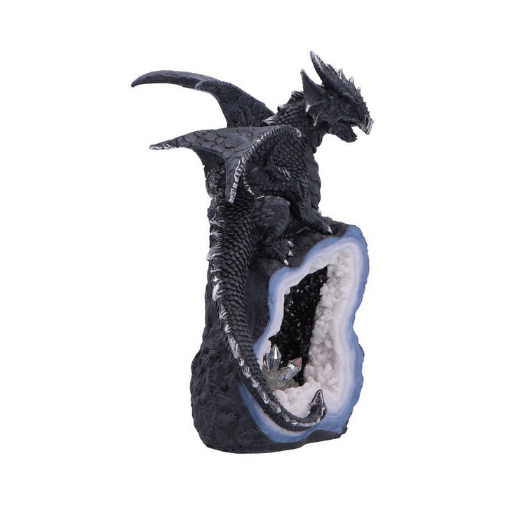 Black Dragon on Geode Figurine 20.8cm U7580B26