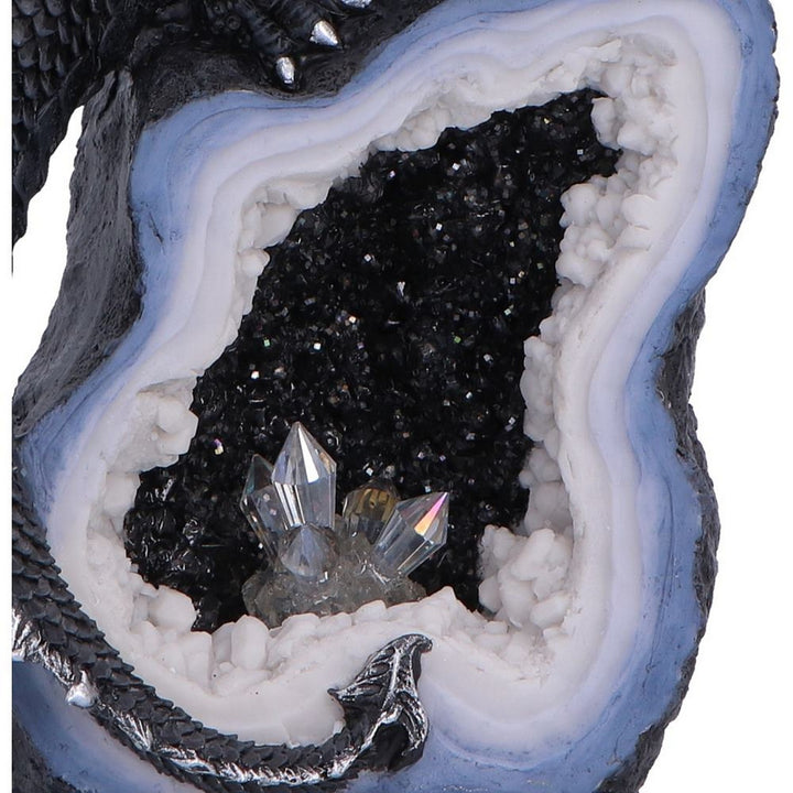 Black Dragon on Geode Figurine 20.8cm U7580B26