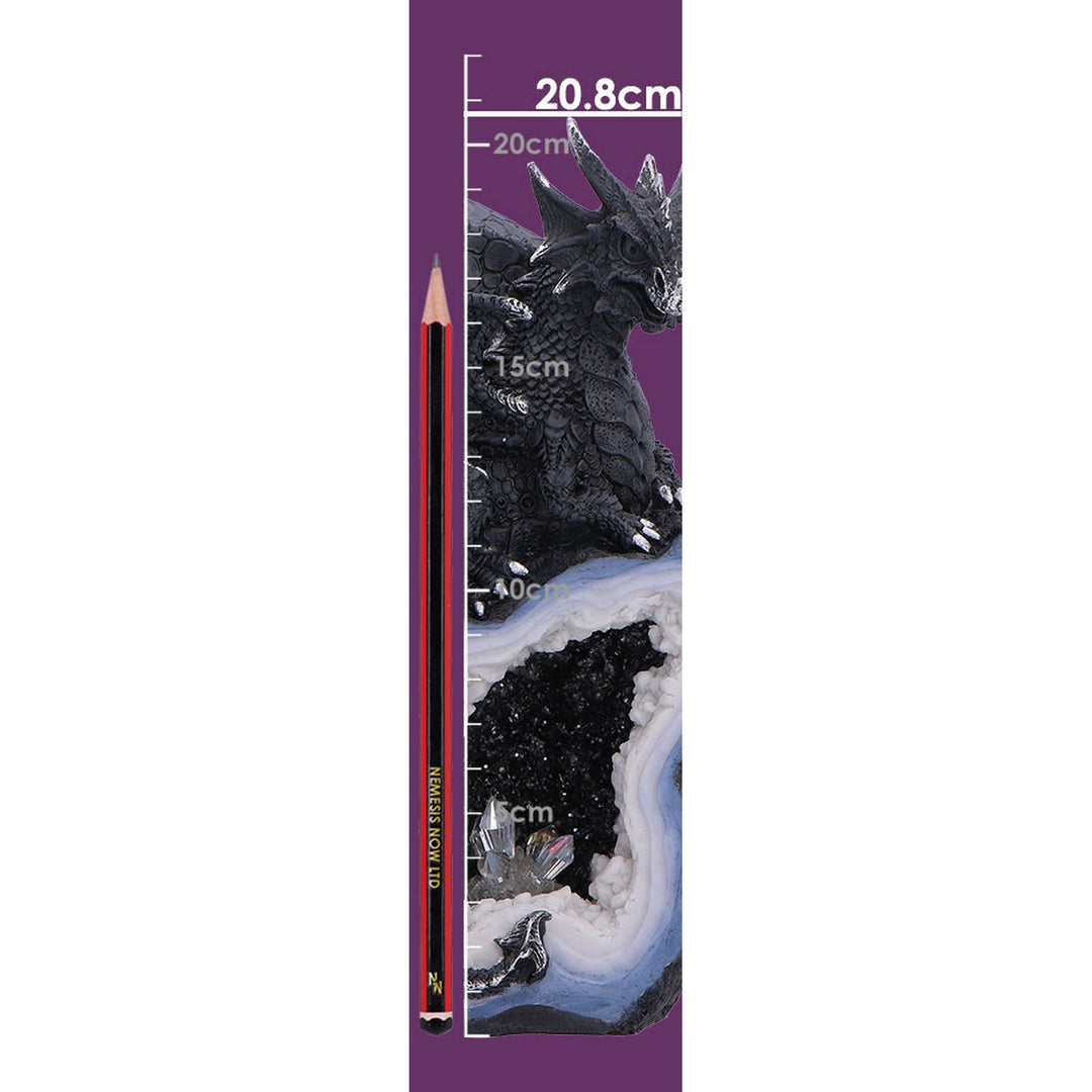Black Dragon on Geode Figurine 20.8cm U7580B26
