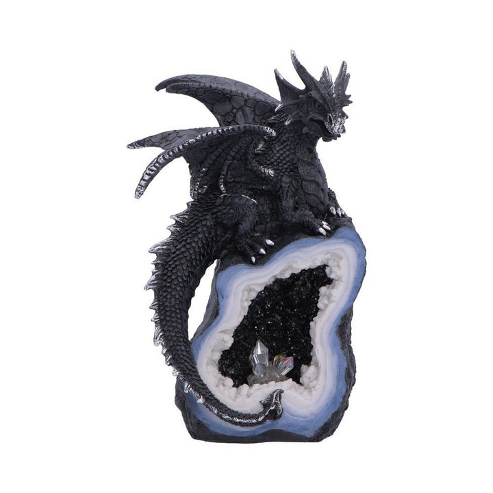 Black Dragon on Geode Figurine 20.8cm U7580B26