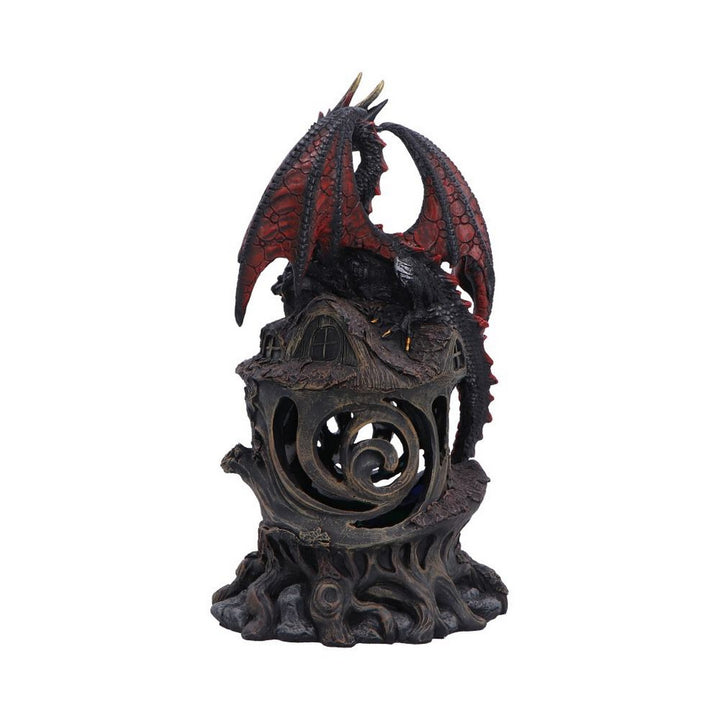 Light-up Red and Black Dragon Hollow Figurine 23.5cm U7581B26