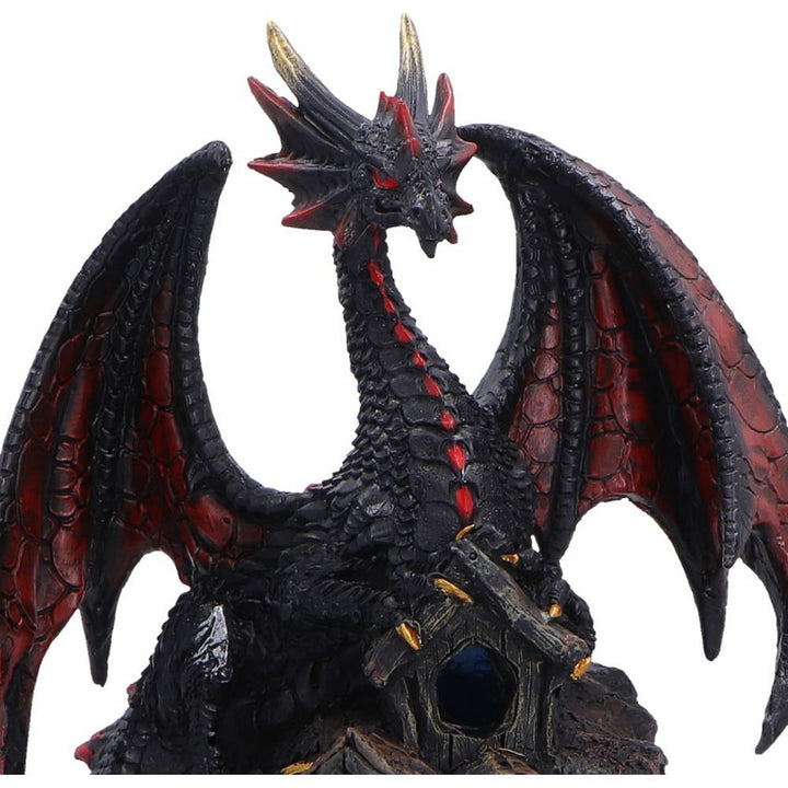 Light-up Red and Black Dragon Hollow Figurine 23.5cm U7581B26
