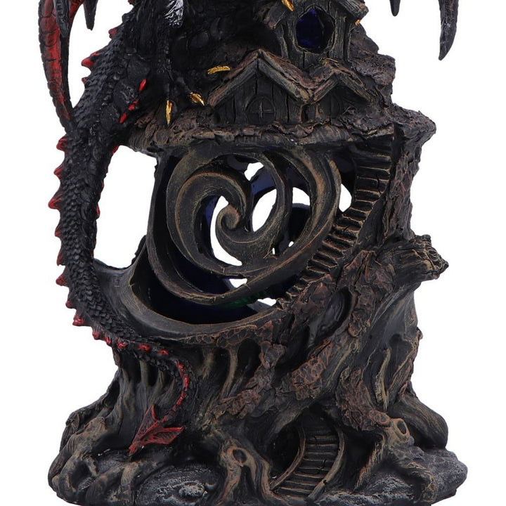Light-up Red and Black Dragon Hollow Figurine 23.5cm U7581B26