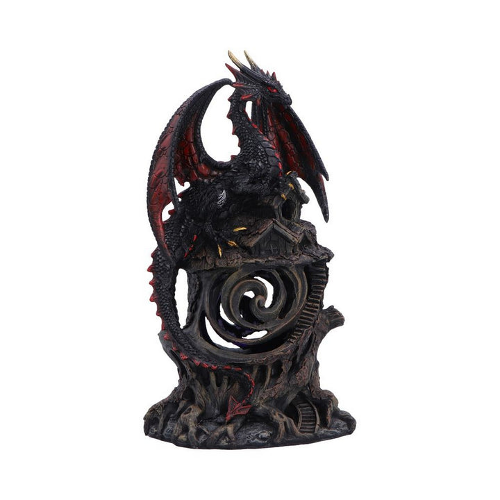 Light-up Red and Black Dragon Hollow Figurine 23.5cm U7581B26