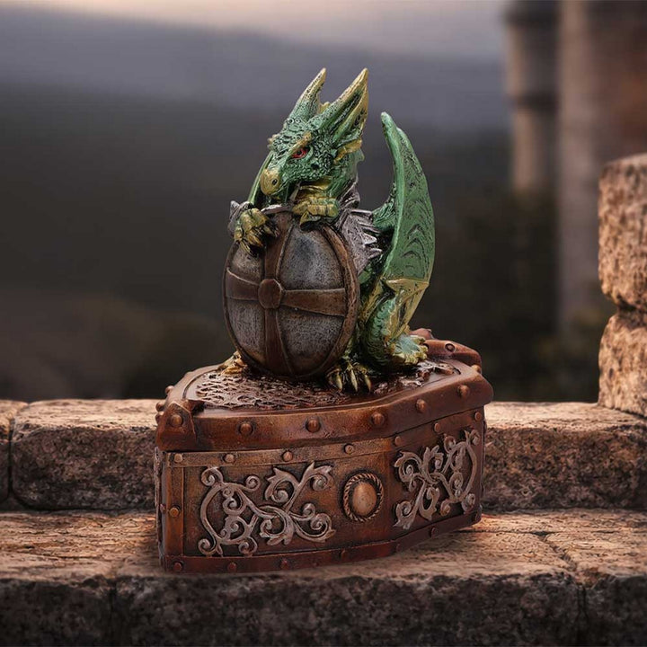Green Dragon Shield on Shield Box 13.4cm U7589B26