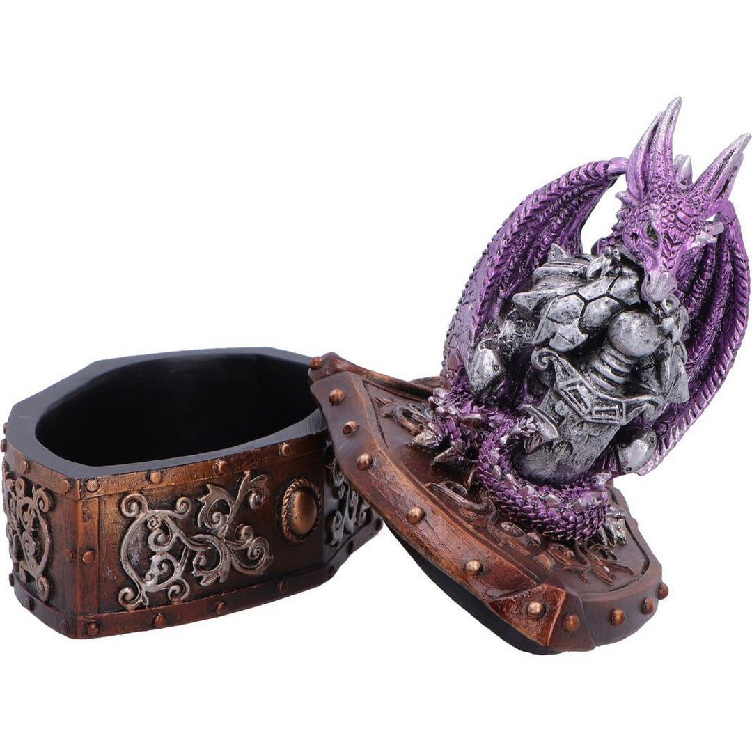 Purple Dragon on Shield Box 13.8cm U7590B26