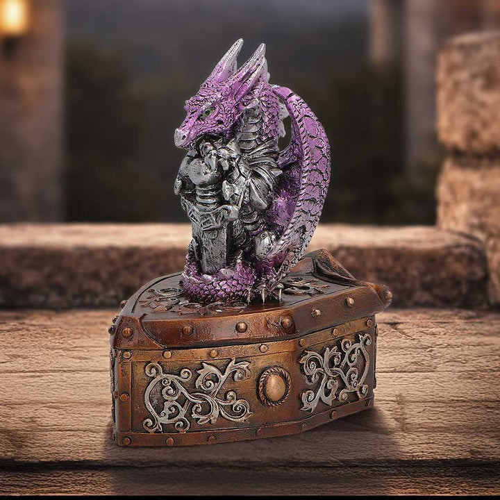 Purple Dragon on Shield Box 13.8cm U7590B26