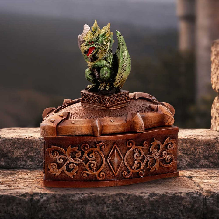 Green Dragon on Shield Box 10.5cm U7591B26